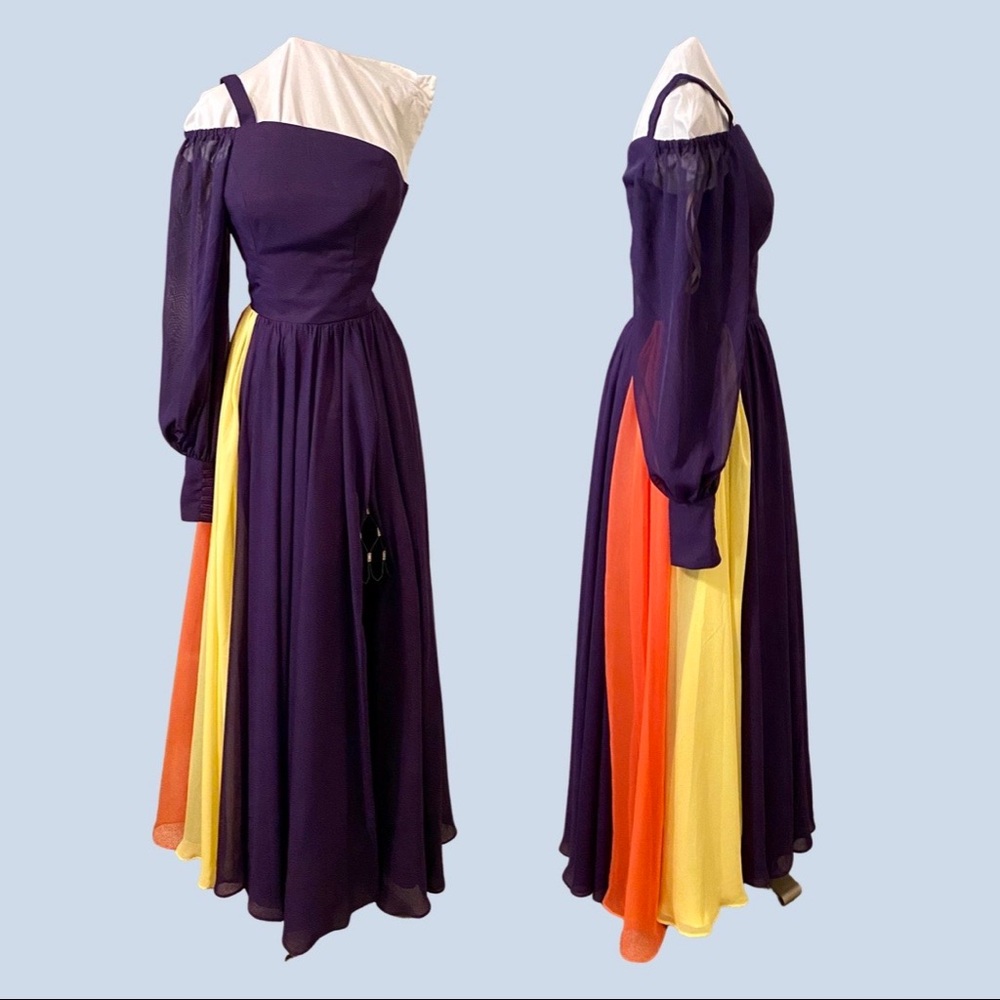 Colorblock One Shoulder Prom Dress